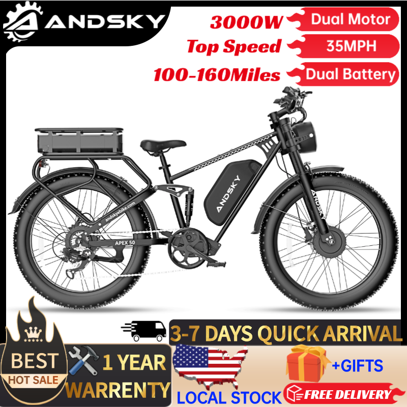 Power Tools World - Bicicleta Elétrica ANDSKY Apex50 AWD 3000W