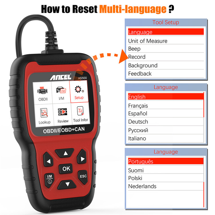 Ancel AS500 OBD2 Scanner autom - Power Tools English avaliação e preço